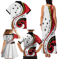 Papua New Guinea 50th Independence Anniversary Family Matching Tank Maxi Dress and Hawaiian Shirt Special Style White Version - Polynesian Pride