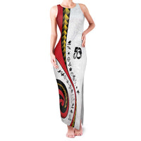 Papua New Guinea 50th Independence Anniversary Family Matching Tank Maxi Dress and Hawaiian Shirt Special Style White Version - Polynesian Pride