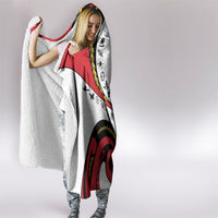 Papua New Guinea Independence Hooded Blanket Special Style White Version LT05 - Polynesian Pride