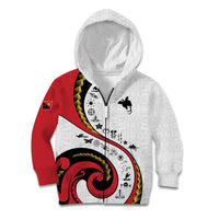 Papua New Guinea Independence Kid Hoodie Special Style White Version LT05 Zip Hoodie White - Polynesian Pride