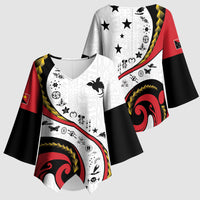 Papua New Guinea Independence Kimono Sleeve Blouse Special Style White Version LT05 - Polynesian Pride