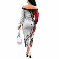 Papua New Guinea Independence Off The Shoulder Long Sleeve Dress Special Style White Version LT05 - Polynesian Pride