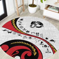 Papua New Guinea 50th Independence Anniversary Round Carpet Special Style White Version - Polynesian Pride