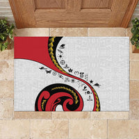 Papua New Guinea Independence Rubber Doormat Special Style White Version LT05 White - Polynesian Pride