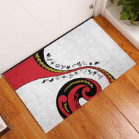 Papua New Guinea Independence Rubber Doormat Special Style White Version LT05 - Polynesian Pride