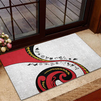 Papua New Guinea Independence Rubber Doormat Special Style White Version LT05 - Polynesian Pride