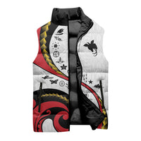 Papua New Guinea Independence Sleeveless Puffer Jacket Special Style White Version LT05 - Polynesian Pride