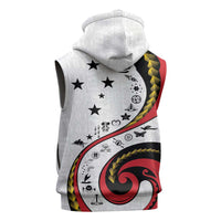 Papua New Guinea 50th Independence Anniversary Sleeveless Zip Hoodie Special Style White Version LT05 - Polynesian Pride