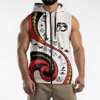 Papua New Guinea 50th Independence Anniversary Sleeveless Zip Hoodie Special Style White Version LT05 - Polynesian Pride