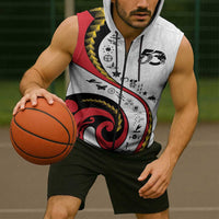 Papua New Guinea 50th Independence Anniversary Sleeveless Zip Hoodie Special Style White Version LT05 - Polynesian Pride