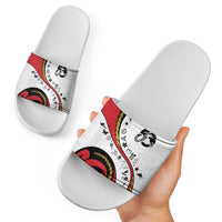Papua New Guinea 50th Independence Anniversary Slide Sandals Special Style White Version LT05 - Polynesian Pride