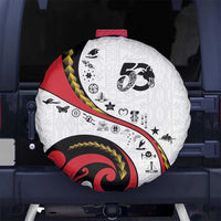 Papua New Guinea 50th Independence Anniversary Spare Tire Cover Special Style White Version - Polynesian Pride