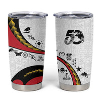 Papua New Guinea 50th Independence Anniversary Tumbler Cup Special Style White Version - Polynesian Pride