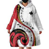 Papua New Guinea Independence Wearable Blanket Hoodie Special Style White Version LT05 - Polynesian Pride