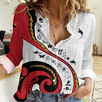 Papua New Guinea Independence Women Casual Shirt Special Style White Version LT05 Female White - Polynesian Pride