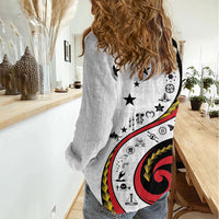 Papua New Guinea Independence Women Casual Shirt Special Style White Version LT05 - Polynesian Pride