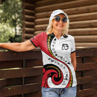 Papua New Guinea 50th Independence Anniversary Women Polo Shirt Special Style White Version - Polynesian Pride