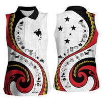 Papua New Guinea Independence Women Sleeveless Polo Shirt Special Style White Version LT05 - Polynesian Pride