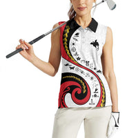 Papua New Guinea Independence Women Sleeveless Polo Shirt Special Style White Version LT05 - Polynesian Pride