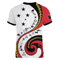 Papua New Guinea Independence Women V-Neck T-Shirt Special Style White Version LT05 - Polynesian Pride