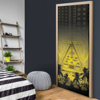 Palau Independence Day Door Cover Palauan Tattoo Pattern - Polynesian Pride