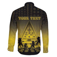 Personalised Palau Independence Day Family Matching Off Shoulder Maxi Dress and Hawaiian Shirt Palauan Tattoo Pattern - Polynesian Pride