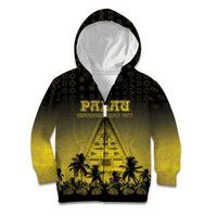 Personalised Palau Independence Day Kid Hoodie Palauan Tattoo Pattern - Polynesian Pride
