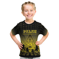 Personalised Palau Independence Day Kid T Shirt Palauan Tattoo Pattern - Polynesian Pride