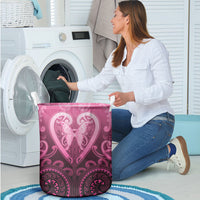 Aotearoa Breast Cancer Laundry Basket Maori Tribal Pattern