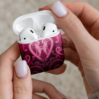Aotearoa Breast Cancer AirPods Case Maori Tribal Pattern