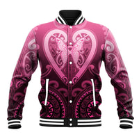 Aotearoa Breast Cancer Baseball Jacket Maori Tribal Pattern