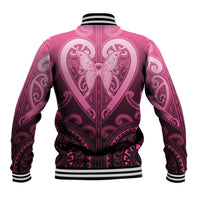 Aotearoa Breast Cancer Baseball Jacket Maori Tribal Pattern