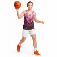 Aotearoa Breast Cancer Basketball Jersey Maori Tribal Pattern