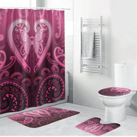 Aotearoa Breast Cancer Bathroom Set Maori Tribal Pattern