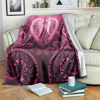 Aotearoa Breast Cancer Blanket Maori Tribal Pattern