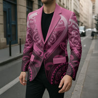 Aotearoa Breast Cancer Blazer Maori Tribal Pattern