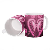 Aotearoa Breast Cancer Ceramic Mug Maori Tribal Pattern