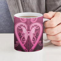 Aotearoa Breast Cancer Ceramic Mug Maori Tribal Pattern