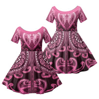 Aotearoa Breast Cancer Family Matching Puletasi and Hawaiian Shirt Maori Tribal Pattern