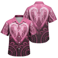 Aotearoa Breast Cancer Family Matching Short Sleeve Bodycon Dress and Hawaiian Shirt Maori Tribal Pattern
