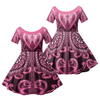 Aotearoa Breast Cancer Family Matching Summer Maxi Dress and Hawaiian Shirt Maori Tribal Pattern