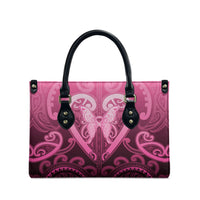 Aotearoa Breast Cancer Leather Bag Maori Tribal Pattern