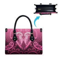 Aotearoa Breast Cancer Leather Bag Maori Tribal Pattern