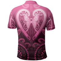Aotearoa Breast Cancer Polo Shirt Maori Tribal Pattern