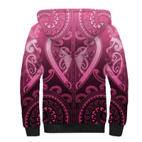 Aotearoa Breast Cancer Sherpa Hoodie Maori Tribal Pattern