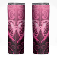Aotearoa Breast Cancer Skinny Tumbler Maori Tribal Pattern