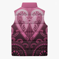 Aotearoa Breast Cancer Sleeveless Puffer Jacket Maori Tribal Pattern