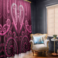 Aotearoa Breast Cancer Window Curtain Maori Tribal Pattern