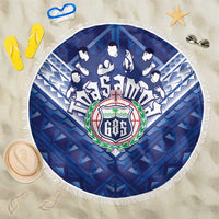 Toa Samoa Rugby Beach Blanket Samoan Pride With Tribal Pattern - Polynesian Pride