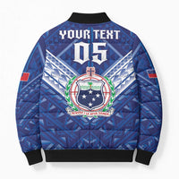 Toa Samoa Rugby Custom Bomber Puffer Jacket Samoan Pride With Tribal Pattern - Polynesian Pride